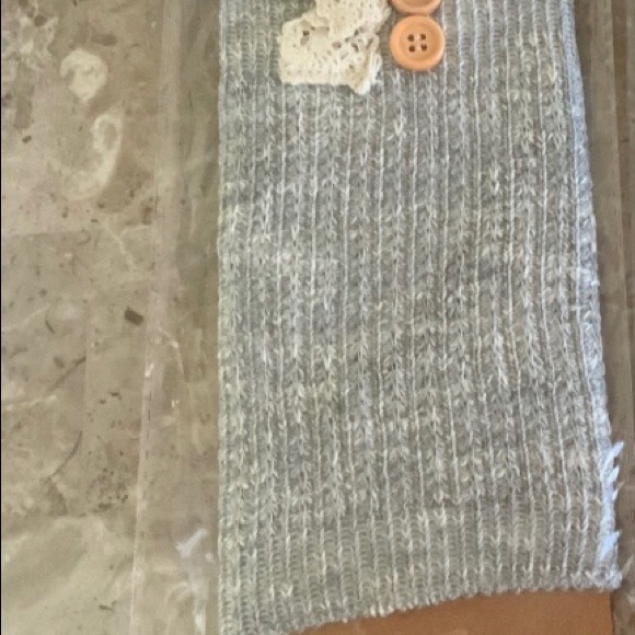 Womens’s light gray crochet trimmed boot cuffs - Picture 5 of 5